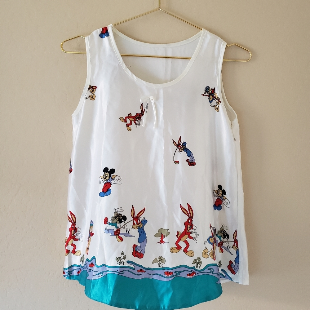 Vintage "Looney Tunes" & "Disney" Silk Tank S/M